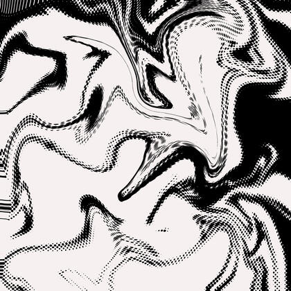 Black and White Textile of halftone swirls