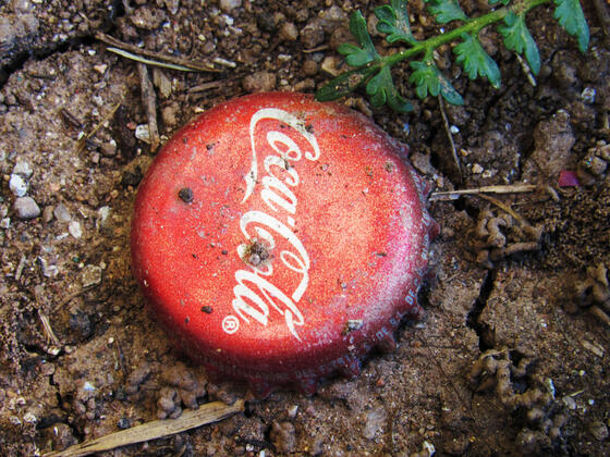 Coca-Cola bottle cap found in dirt